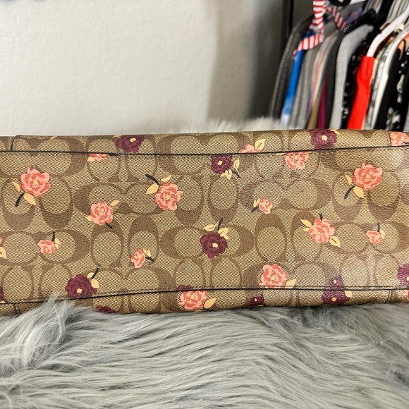 New COACH Floral AVA TOTE Signature Canvas Peony Print, BEAUTIFUL! VHTF - Picture 7 of 13